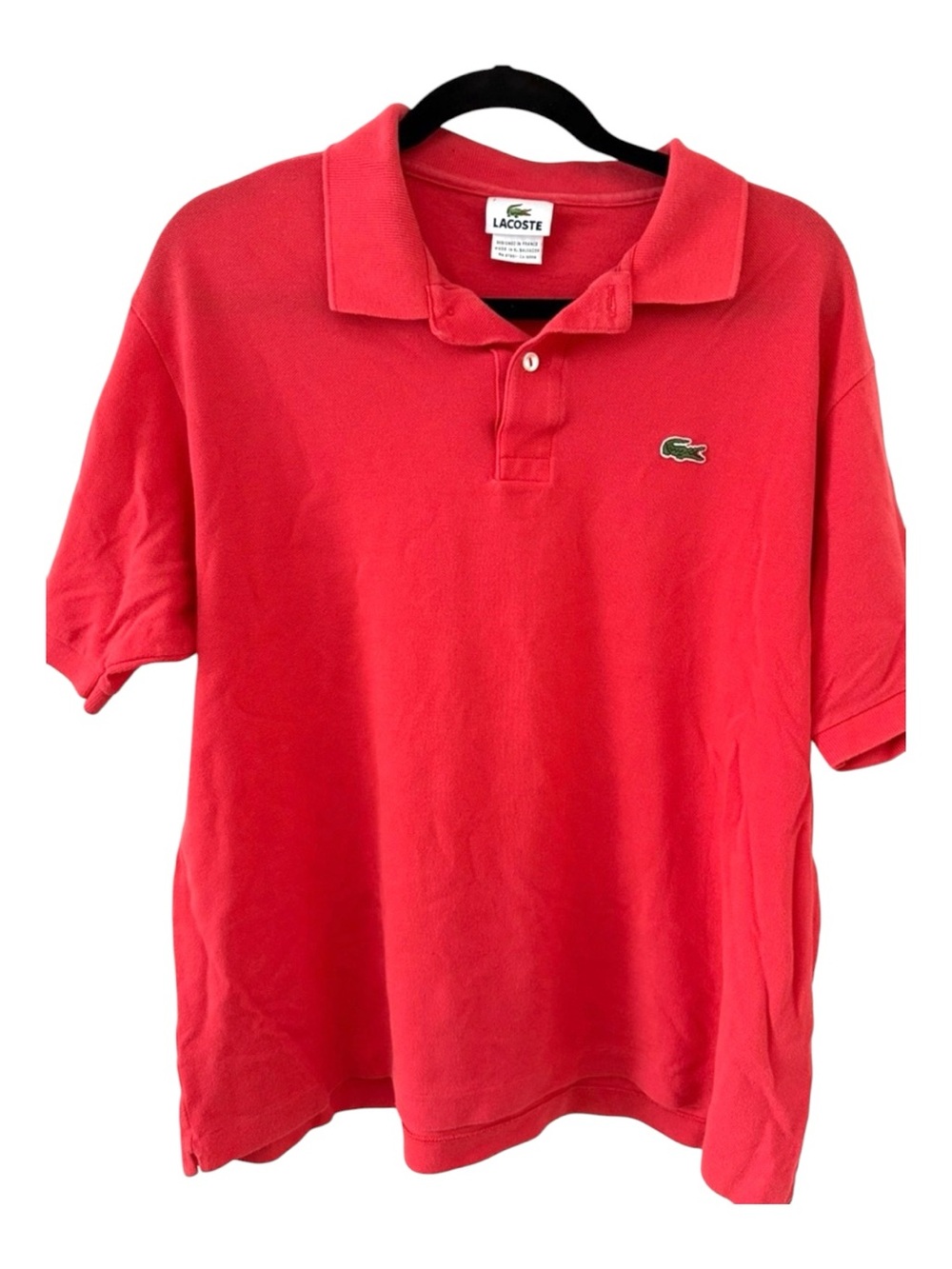 Lacoste Men's Bright Red Piqué Polo with Embroidered Crocodile